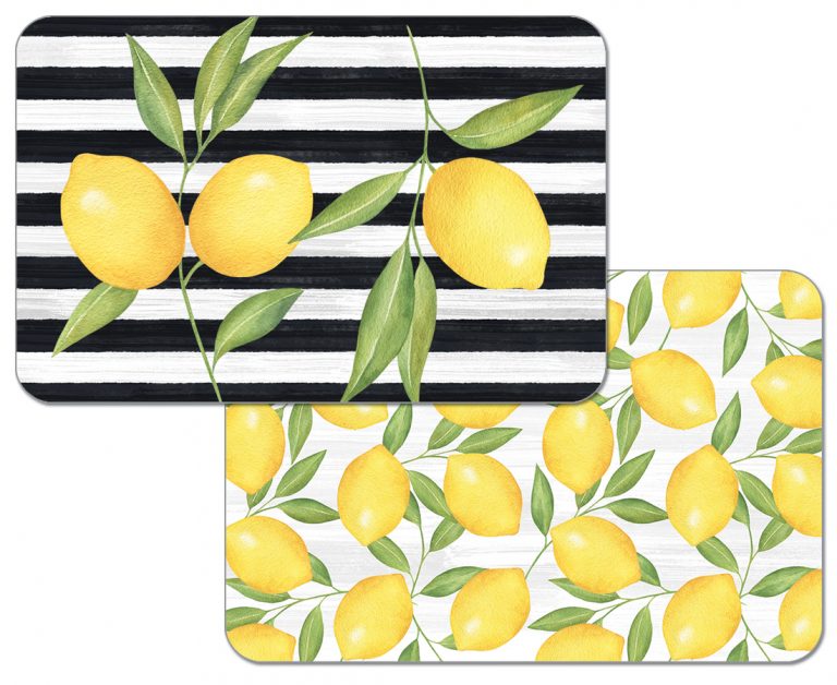 ! Black and White and Lemon Placemat Jardin de Citron