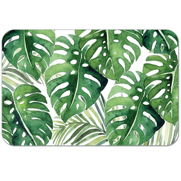 ! 4 Vinyl Plastic Placemats Palm Leaf Tropical Foliage