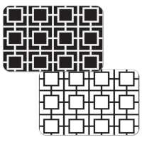 Black and White Squares 4 Reversible Vinyl Plastic Placemats Black and White Squares 4 Reversible Vinyl Plastic Placemats