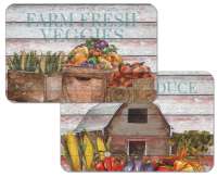 * 4 Wipe-Clean Reversible Plastic Placemats Farm To Table * 4 Wipe-Clean Reversible Plastic Placemats Farm To Table