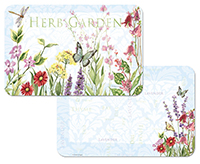 * Floral Herb Garden Reversible Plastic 4 Placemats
