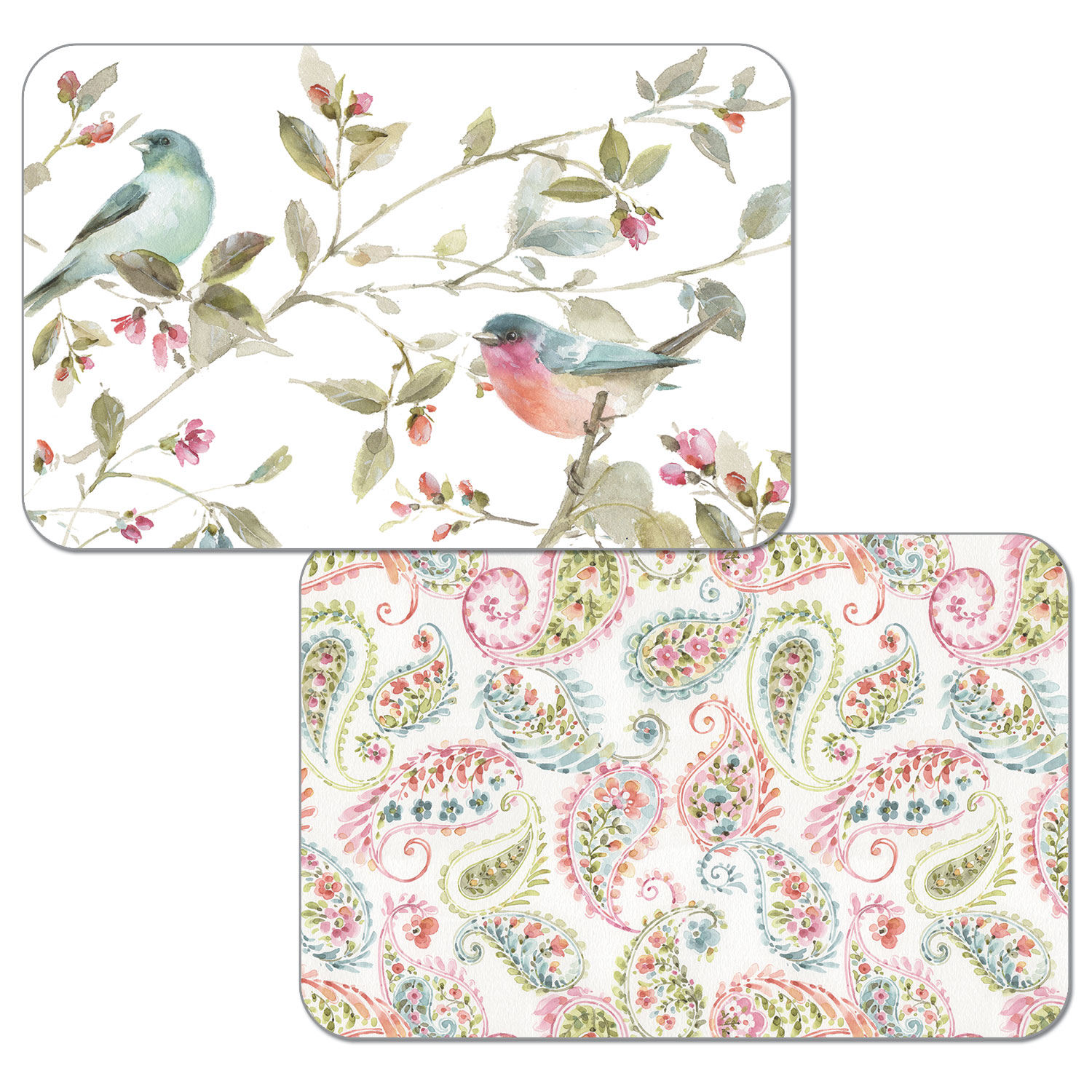 * 4 Bird Theme Plastic Placemats Beautiful Romance * 4 Bird Theme Plastic Placemats Beautiful Romance