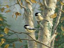 Glass Cuttingboard Trivet Chickadees Birds