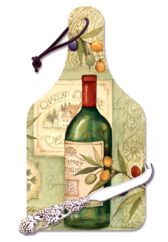A Wine and Olives-Bottle Shaped Glass Cuttingboard Trivet A Wine and Olives-Bottle Shaped Glass Cuttingboard Trivet