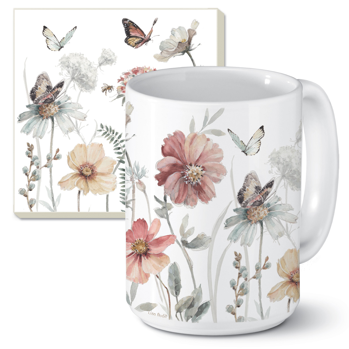 ! 2-pc Ceramic Microwave Safe Mugs-coasters Country Weekend ! 2-pc Ceramic Microwave Safe Mugs-coasters Country Weekend