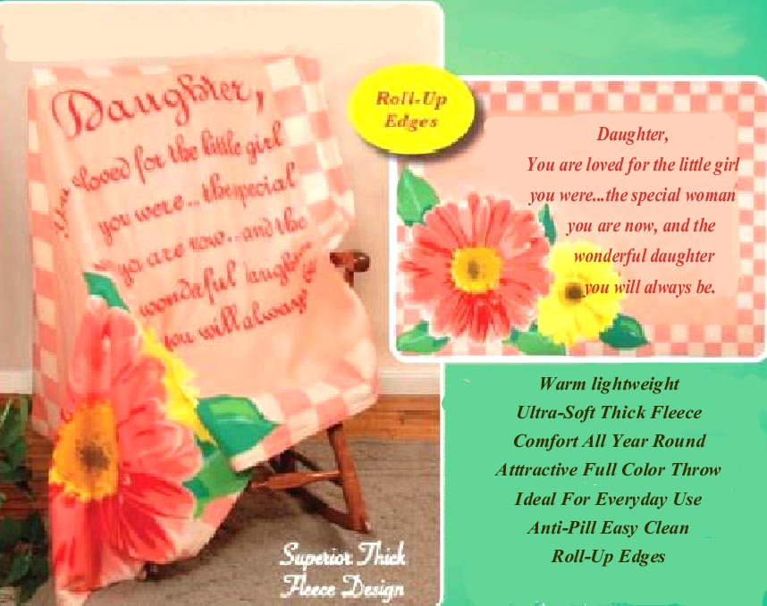 ~Fleece Blanket Throw- Daughter CLEARANCE! ~Fleece Blanket Throw- Daughter CLEARANCE!