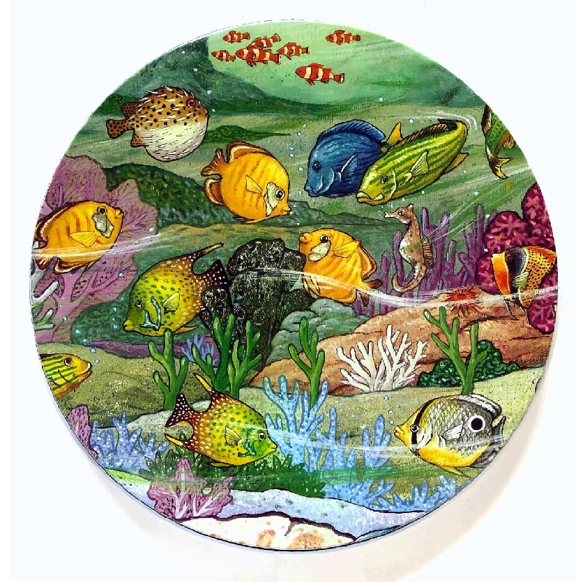 ! Tropical Fish Round Metal Stove Burner Covers ! Tropical Fish Round Metal Stove Burner Covers