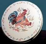 * Country Morn Rooster Round Metal Stove Burner Covers * Country Morn Rooster Round Metal Stove Burner Covers
