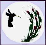 `Hummingbird-on White Round Metal Burner Cover `Hummingbird-on White Round Metal Burner Cover