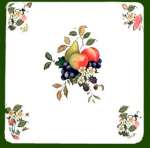 ~ Corelle Chutney Fruit on White Square Gas Metal Burner Covers ~ Corelle Chutney Fruit on White Square Gas Metal Burner Covers