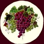 ! - Grapes On Almond Round Metal Stove Burner Covers ! - Grapes On Almond Round Metal Stove Burner Covers