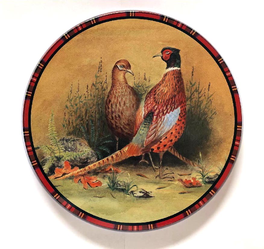 ! - CLASSIC Art Round Metal Stove Burner Covers Pheasants