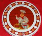 Red Chef Themed Stove Metal Burner Covers Red Chef Themed Stove Metal Burner Covers