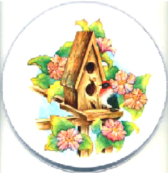 ! Birdhouse Round Metal Stove Burner Covers ! Birdhouse Round Metal Stove Burner Covers