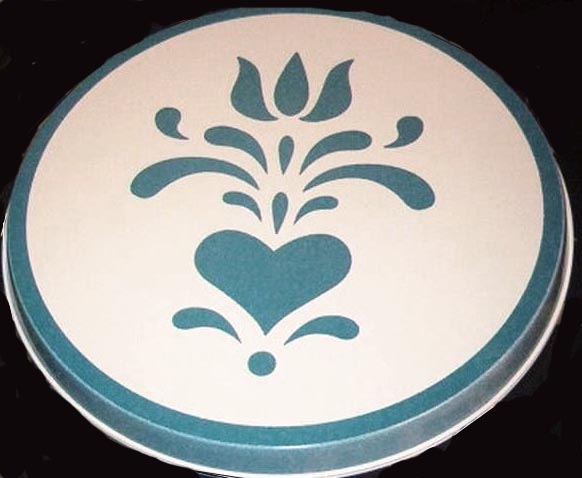 Round Metal Stove Burner Covers Blue Hearts on White Round Metal Stove Burner Covers Blue Hearts on White