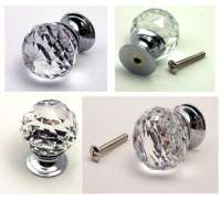 Large Set Of 2 Rounded Crystal Glass Drawer Pull Clear Large Set Of 2 Rounded Crystal Glass Drawer Pull Clear