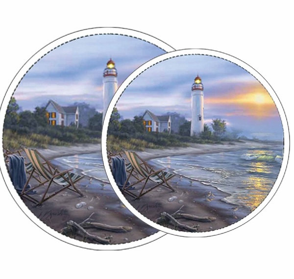 * Lighthouse Perfect Day Nautical Metal Stove Burner Covers * Lighthouse Perfect Day Nautical Metal Stove Burner Covers