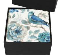 4 Cork-Backed Coasters Indigold Bluebird 4 Cork-Backed Coasters Indigold Bluebird