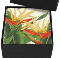 4 Cork-Backed Coasters Tropical Heliconia 4 Cork-Backed Coasters Tropical Heliconia