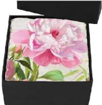 * 4 Cork-Backed Coasters Pretty In Pink Peonies * 4 Cork-Backed Coasters Pretty In Pink Peonies