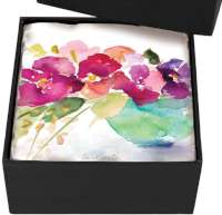 * 4 Cork-Backed Coasters Floral Bowl of Blooms * 4 Cork-Backed Coasters Floral Bowl of Blooms