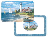 * . 4 Beach Nautical-Lighthouse Mural Plastic Placemats * . 4 Beach Nautical-Lighthouse Mural Plastic Placemats
