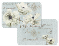 A Blue Summer Floral 4 Vinyl-Plastic Placemats A Blue Summer Floral 4 Vinyl-Plastic Placemats