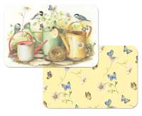 ! Birds Chickadees And Butterflies 4 Vinyl-Plastic Placemats