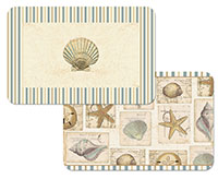 4 Seashell Collage nautical Beach Plastic Placemats 4 Seashell Collage nautical Beach Plastic Placemats