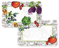 ONE SET OF 4 LEFT! Alfresco Italia Vegetables 4 Plastic Placemat