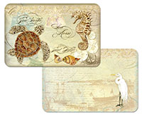 ! Beach Coastal Waterways Turtle Plastic Placemats ! Beach Coastal Waterways Turtle Plastic Placemats