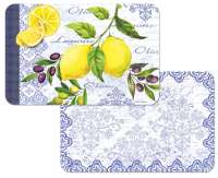 ! Lemons and Olives Fruit 4 Plastic Placemats