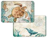 * 4 Beach Turtle Plastic Placemats Monterey Bay