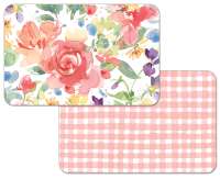 ! - Floral 4 Reversible Vinyl Plastic Placemats Serafina ! - Floral 4 Reversible Vinyl Plastic Placemats Serafina
