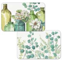 ! 4 Reversible Vinyl Plastic Placemats Greenery ! 4 Reversible Vinyl Plastic Placemats Greenery