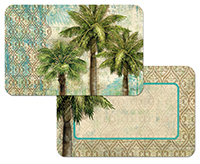 Aqua Escape Tropical Palm Tree Plastic 4 Placemats Aqua Escape Tropical Palm Tree Plastic 4 Placemats