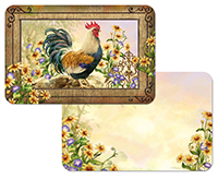 ! 4 Country Charm Farm Rooster Sunflower Placemats - ! 4 Country Charm Farm Rooster Sunflower Placemats -