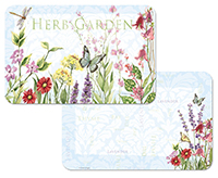 * Floral Herb Garden Reversible Plastic 4 Placemats * Floral Herb Garden Reversible Plastic 4 Placemats