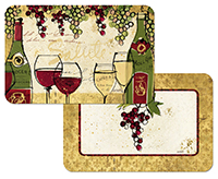 4 Wine Not Grape Themed Vinyl Pastic Placemats