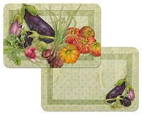 * A Vinyl-Plastic Placemat Set 4 Vegetables du Jour