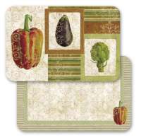 * - CLEARANCE 4 Plastic Placemats Gourmet Vegetables