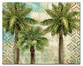 Aqua Escape Tropical PalmTrees Glass Cuttingboard Trivet