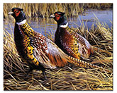 Pheasant GameBird Lodge Cabin Glass Cuttingboard Trivet