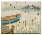 Beach Boat Teal Blue Lakeside Cabin Cuttingboard Trivet