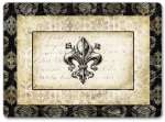 4 CorkBack Hardboard Table-Placemats Black&White Fleur de Lis