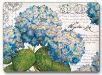 2 CorkBacked HARDBOARD Placemats Botanical Hydrangeas