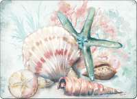 * CLEARANCE 4 CorkBack Hardboard Placemats Beach Seashells * CLEARANCE 4 CorkBack Hardboard Placemats Beach Seashells