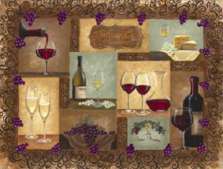 A Wine Cellar Wine Grape Glass Cuttingboard Trivet