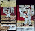 7 pc Cotton Kitchen Towel-Mitt-Potholder Set - Chef (Red) 7 pc Cotton Kitchen Towel-Mitt-Potholder Set - Chef (Red)