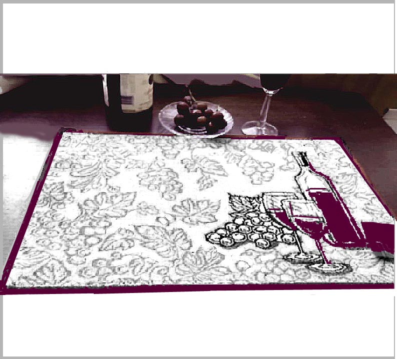 Unknown1 Reversible Wipe-Clean Plastic Placemats Set of 4 Country Charm Multi Color Rectangle